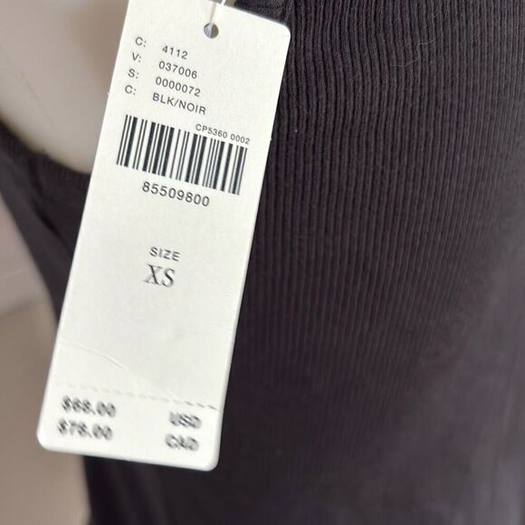 NWT Maeve Anthropologie Leather Bow strap tank top black XS - Picture 10 of 15